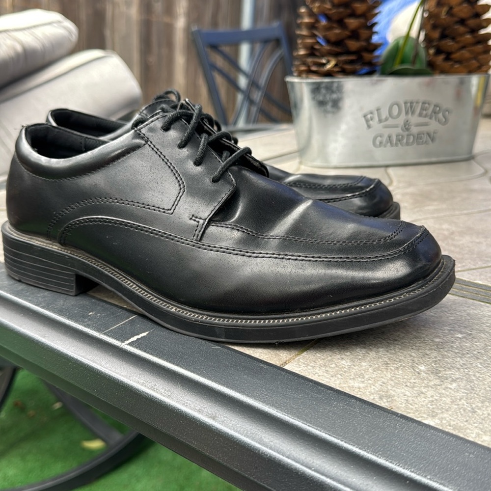 He Hunters   Bay Shoes Black Leather Oxford Square Toe Lace Up Mens